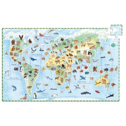 neuveden: DJECO Obrázkové puzzle Světová zvířata - 100 pcs