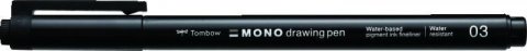neuveden: Tombow Fineliner MONO drawing pen - hrot 03 černá