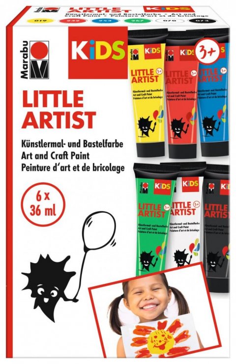 neuveden: Marabu KiDS Little Artist sada akrylových barev - 6 x 36 ml