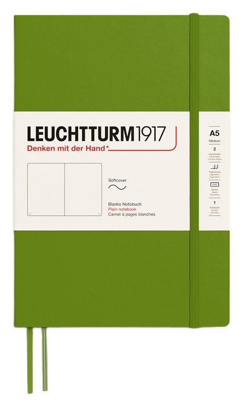 : Zápisník Leuchtturm1917 A5 měkké desky Moss čistý