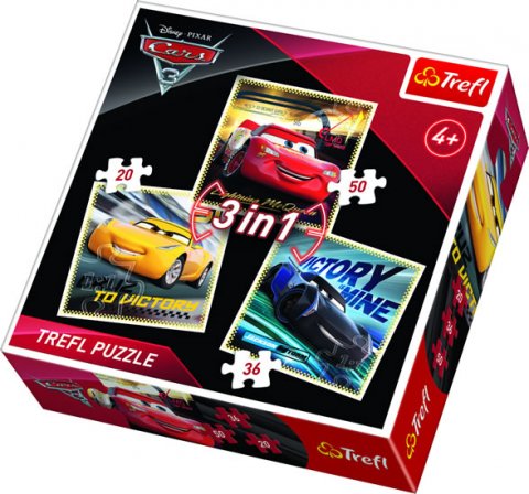 neuveden: Trefl Puzzle Auta 3 - Závodníci 3v1 (20,36,50 dílků)
