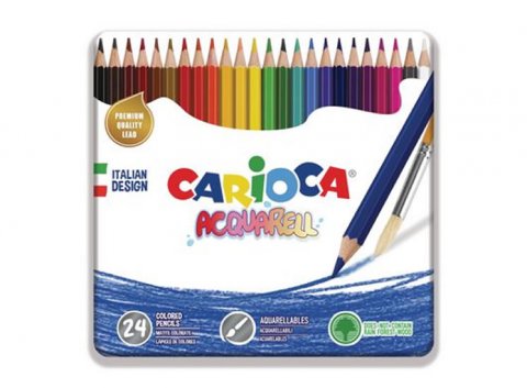 neuveden: CARIOCA akvarelové pastelky v plechové krabičce 24 ks neuveden: CARIOCA akvarelové pastelky v plechové krabičce 24 ks