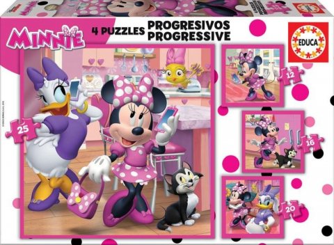 neuveden: Puzzle Minnie a Daisy 4v1 (12,16,20,25 dílků)
