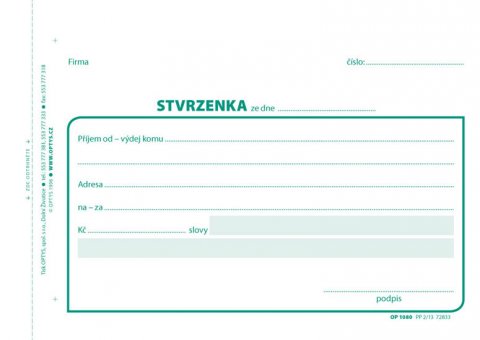 neuveden: Stvrzenka, A6, 100 listů, NCR