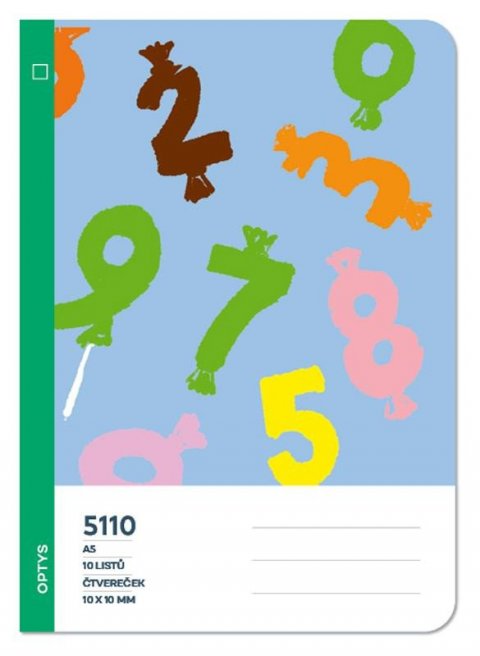 neuveden: Optys Školní sešit 5110 bezdřevý, čtvereček 10 x 10 mm čísla