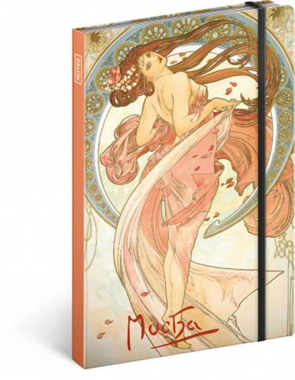 neuveden: Notes - Alfons Mucha – Tanec, linkovaný, 13 x 21 cm neuveden: Notes - Alfons Mucha – Tanec, linkovaný, 13 x 21 cm
