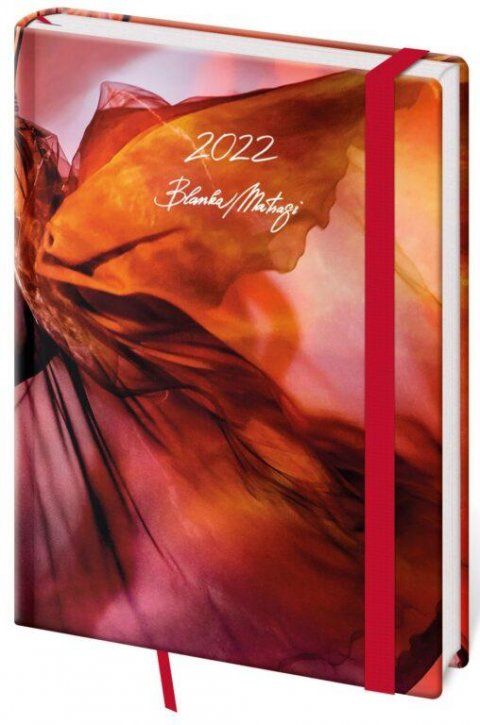 Matragi Blanka: Diář 2022 Vario - Matragi Red s gumičkou, denní, A5