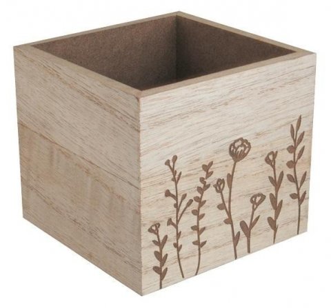 neuveden: Květináč dřevěný 10 x 9 x 10 cm