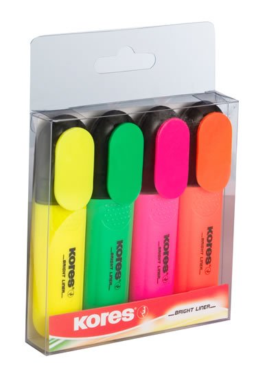 neuveden: Kores BRIGHT LINER zvýrazňovač sada 4 barvy neuveden: Kores BRIGHT LINER zvýrazňovač sada 4 barvy