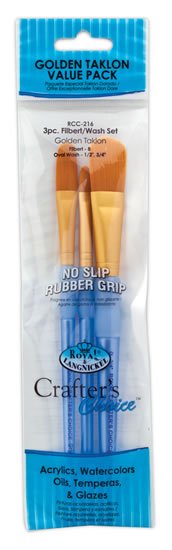 neuveden: Royal  Langnickel Sada štětců GOLD TAKLON, 3ks (ovál č.8, 1/2,3/4)