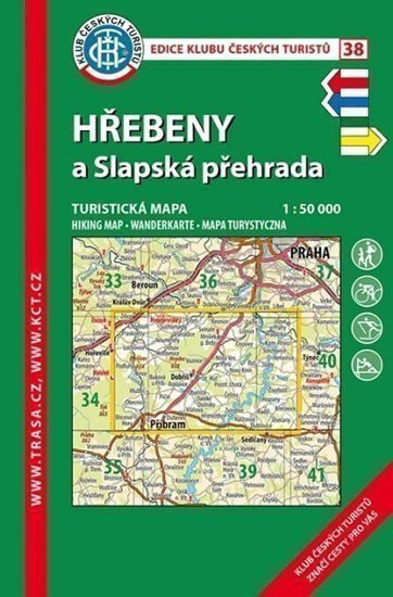 neuveden: Hřebeny, Slapská přehrada /KČT 38 1:50T Turistická mapa