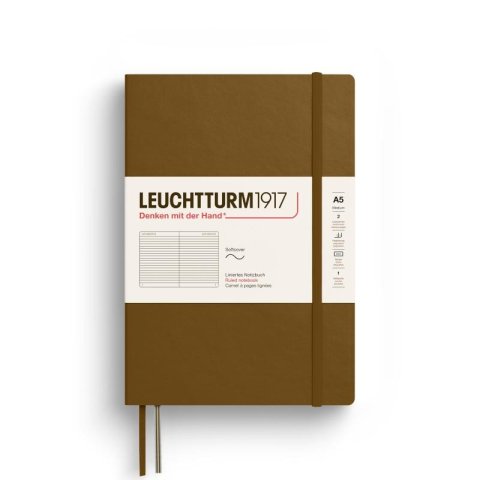 neuveden: Leuchtturm1917 Zápisník Spice Brown Softcover A5 linkovaný
