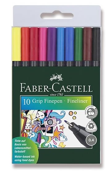 neuveden: Faber - Castell Popisovač Fineliner GRIP 0,4 mm - sada 10 ks neuveden: Faber - Castell Popisovač Fineliner GRIP 0,4 mm - sada 10 ks