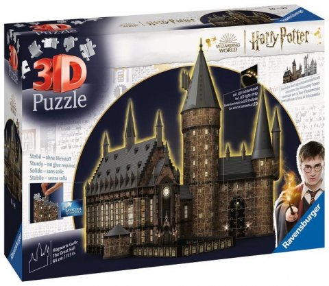 neuveden: 3D Puzzle: Harry Potter Bradavický hrad/Velká síň 540 dílků (noční edice)