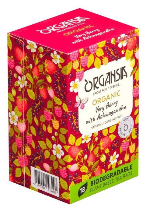 neuveden: ORGANSIA BIO Very Berry with Ashwagandha přebal 18x1,8g