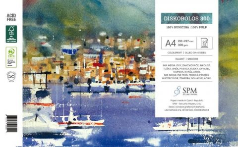 neuveden: Grafický blok Discobolos 300 g/m2, A4