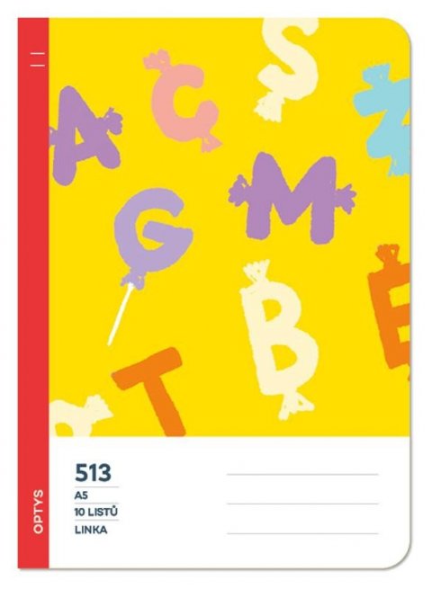 neuveden: Optys Školní sešit 513 bezdřevý, linka 12 mm - písmena