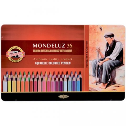 neuveden: Koh-i-noor pastelky akvarelové umělecké MONDELUZ souprava 36 ks v plechové neuveden: Koh-i-noor pastelky akvarelové umělecké MONDELUZ souprava 36 ks v plechové