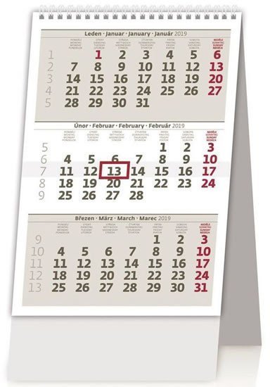 neuveden: Kalendář stolní 2019 - MINI tříměsíční kalendář/MINI trojmesačný kalendár