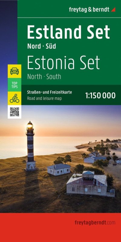 : Estonsko - sever a jih 1:150 000 / silniční mapa