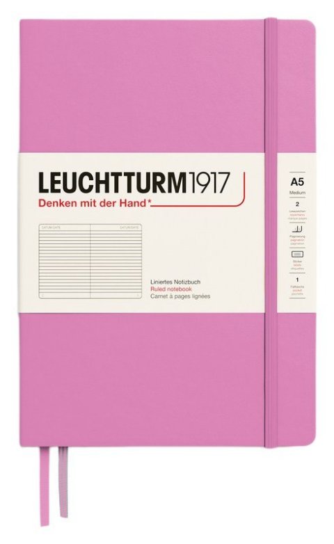 : Zápisník Leuchtturm1917 A5 tvrdé desky Bubblegum linkovaný