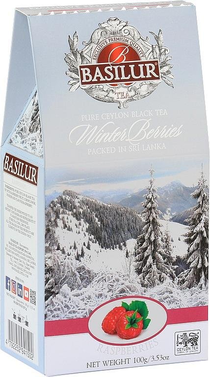 neuveden: BASILUR Winter Berries Raspberries - černý aromatizovaný čaj s kousky ovoce