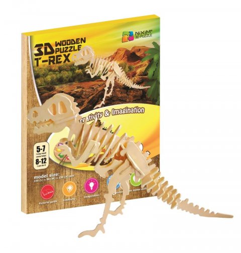 neuveden: NiXiM Dřevěné 3D puzzle - T-Rex