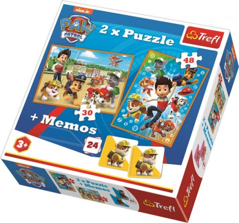 neuveden: Trefl Puzzle Tlapková patrola / 30+48 dílků + pexeso