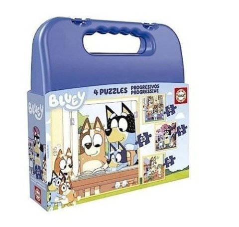 neuveden: Puzzle v kufříku Bluey 4v1 (12,16,20,25 dílků)
