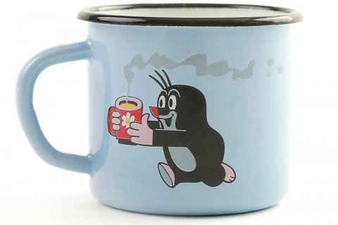 Miler Zdeněk: Krtek - hrnek smaltovaný 7cm, světle modrý