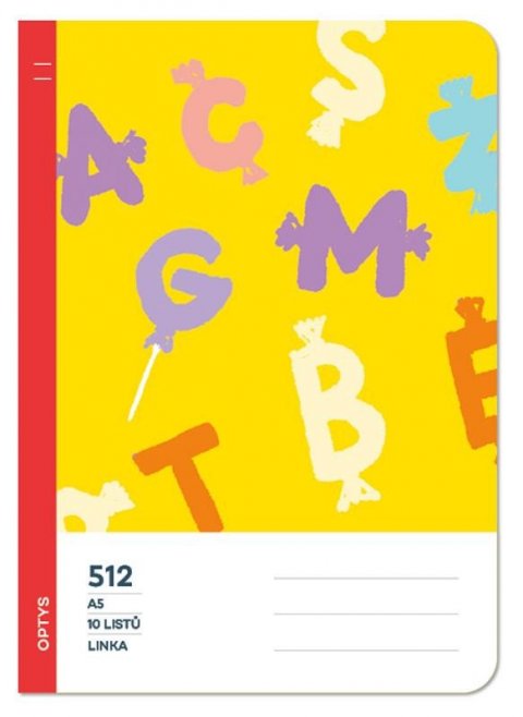 neuveden: Optys Školní sešit 512 bezdřevý, linka 16 mm - písmena