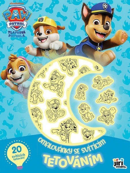 -: Tlapková patrola - Omalovánky se svítícím tetováním