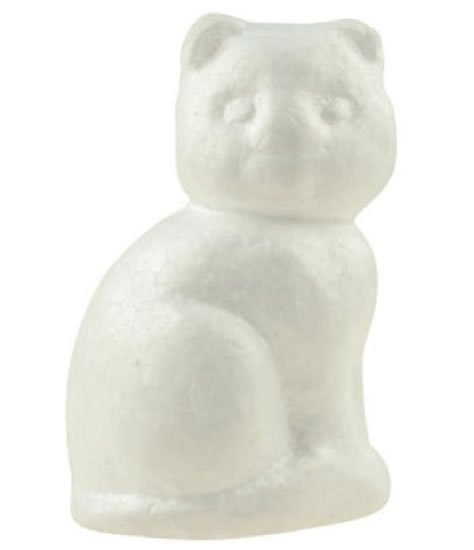neuveden: Dílky z polystyrenu kočka 11 x 7 cm neuveden: Dílky z polystyrenu kočka 11 x 7 cm