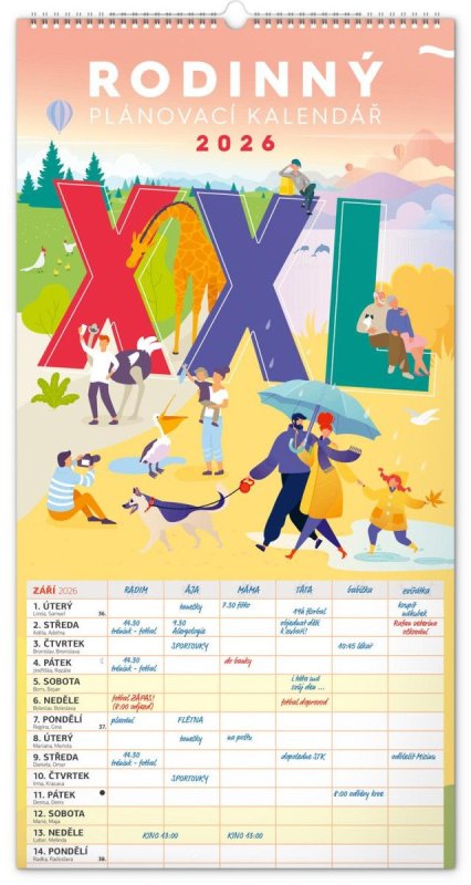 neuveden: Kalendář 2026 nástěnný: Rodinný, plánovací XXL, 33 x 64 cm neuveden: Kalendář 2026 nástěnný: Rodinný, plánovací XXL, 33 x 64 cm