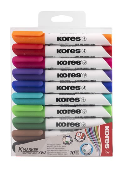 neuveden: Kores K-MARKER Popisovač na bílé tabule, kulatý hrot 3 mm, mix 10 barev neuveden: Kores K-MARKER Popisovač na bílé tabule, kulatý hrot 3 mm, mix 10 barev
