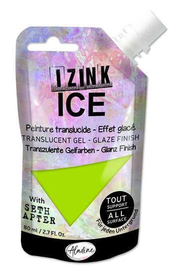 neuveden: Průsvitná gelová barva IZINK Ice - světle zelená 80 ml