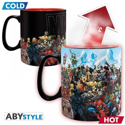 neuveden: Marvel Měnící keramický hrnek - Hrdinové Marvelu (objem 460 ml)
