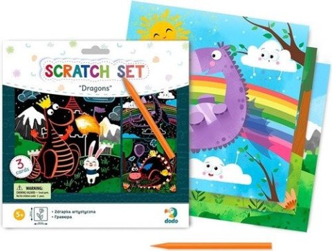 neuveden: Škrabací obrázky Draci 20 x 20 cm