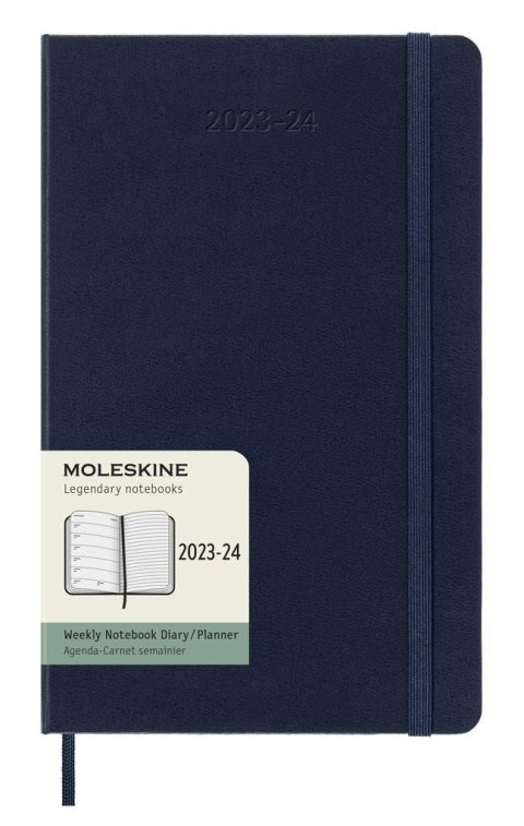 neuveden: Moleskine Zápisník plánovací 18 měsíční 2023-24 tvrdý modrý L