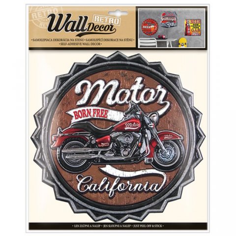 neuveden: Wall decor Retro Motor California - samolepící dekorace 30,5x38 cm