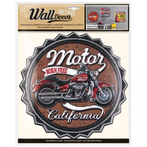 neuveden: Wall decor Retro Motor California - samolepící dekorace 30,5x38 cm neuveden: Wall decor Retro Motor California - samolepící dekorace 30,5x38 cm