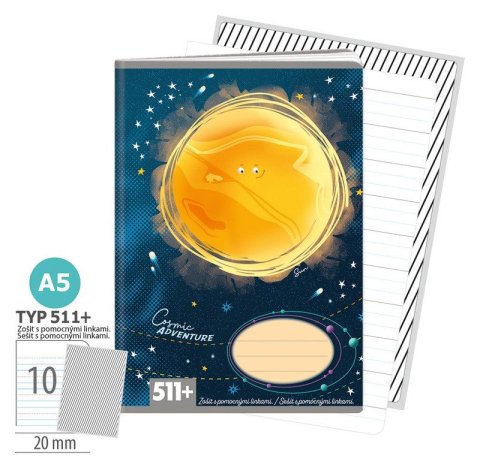 : Školní sešit A5, 10 listů, typ 511+ Cosmic adventure