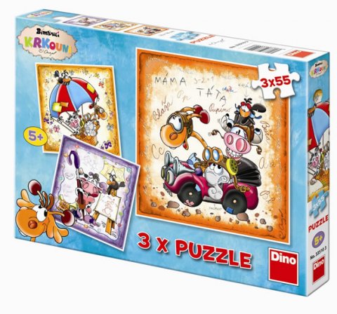neuveden: Krkouni - puzzle 3 motivy v balení 3x55