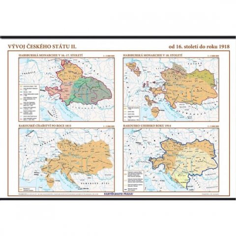 neuveden: Vývoj českého státu II. (od 16. století do roku 1918) – školní nástěnná map