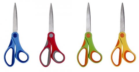 neuveden: Nůžky školní 18 cm asymetrické, mix barev neuveden: Nůžky školní 18 cm asymetrické, mix barev