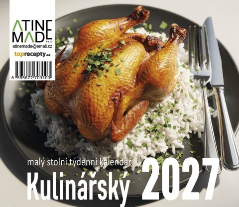 : Kalendář 2027 Kulinářský, malý stolní, týdenní, 13 x 15 cm