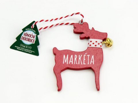 neuveden: Vánoční dekorace červený sob MARKÉTA