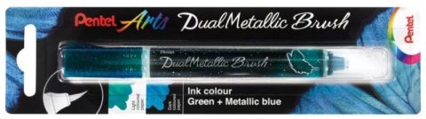 neuveden: Pentel Dual Metallic Brush štětečkový popisovač - zelený