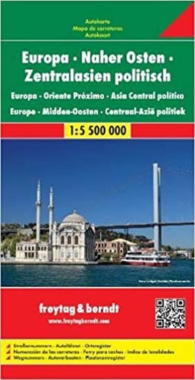 neuveden: AK 2202 Evropa - Blízký východ - Střední Asie politická 1:5 500 000 / autom