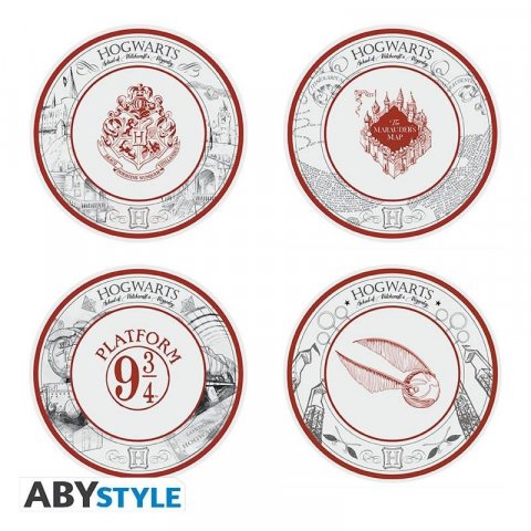 neuveden: Harry Potter - Porcelánové talíře sada 4 ks